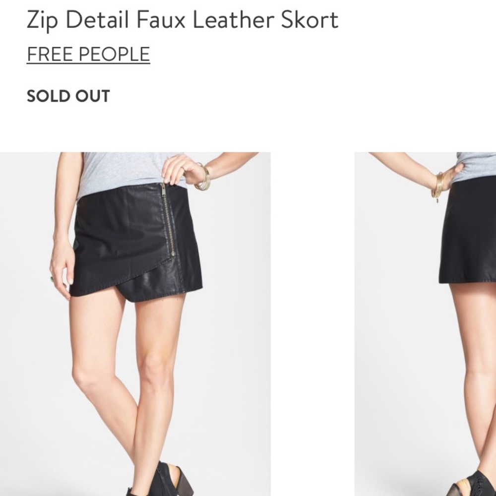 Faux leather skort
